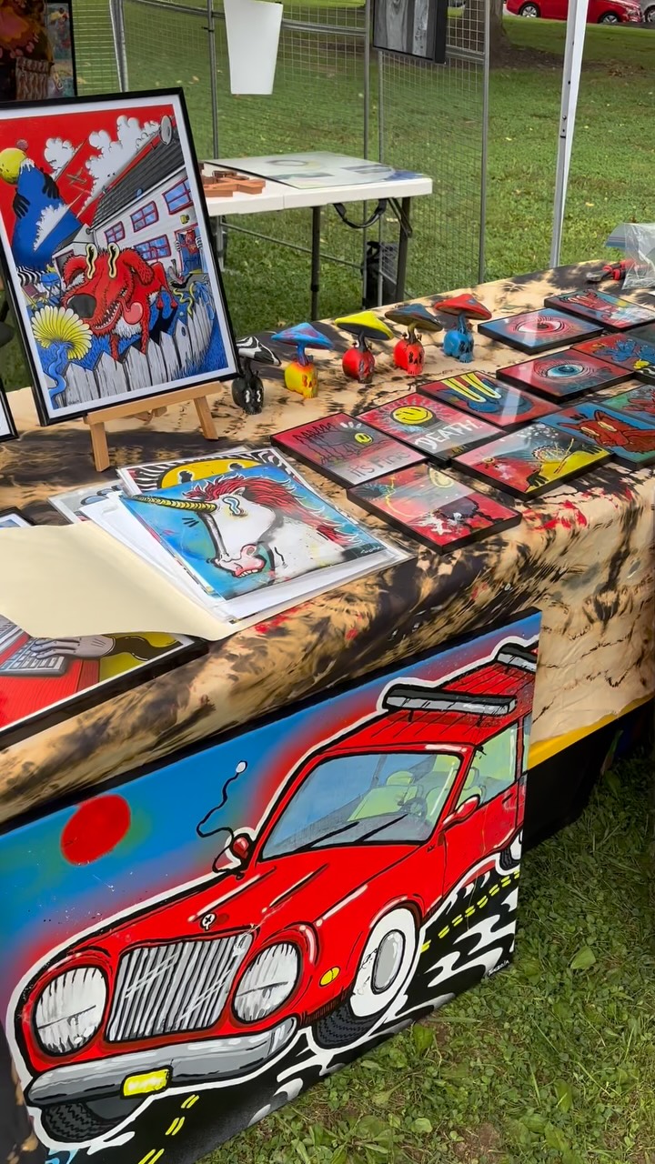 We got washed out early but there was a good turn out. Thanks everyone who made it to this years Art in the Park before the typhoon hit. See ya next year. And I promise I’ll try to